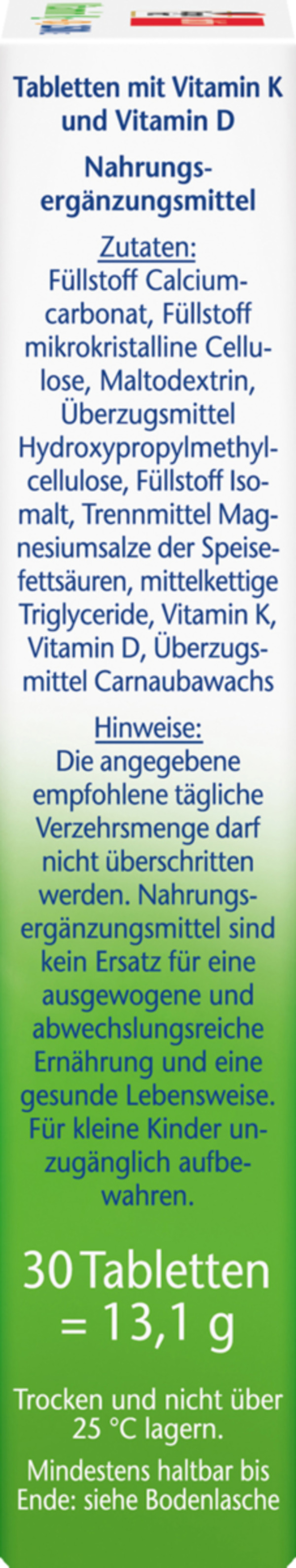 Bild 2 von Doppelherz Vitamin K2 + D3 2000 I.E. 30 Tabletten