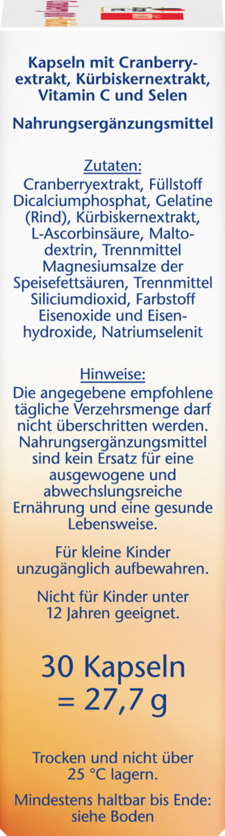 Bild 3 von Doppelherz aktiv Cranberry + Kürbis + Vitamin C + Selen