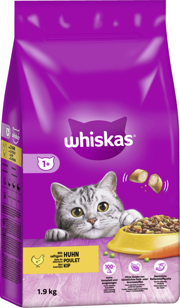 Bild 2 von Whiskas 1+ mit Huhn Trockenfutter