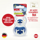 Bild 4 von NUK Signature Night Silikon-Schnuller, blau & weiß, 6-18 Monate