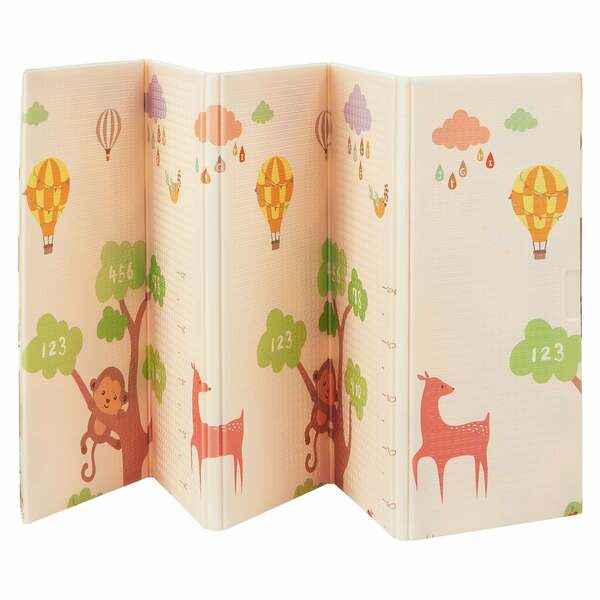 Bild 1 von Juskys Kinder Spielmatte Jakob 180x200 cm Tiere - XXL Matte Schaumstoff - faltbar & soft - Beige