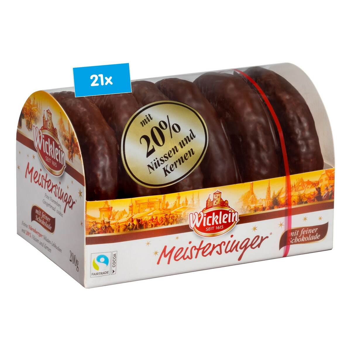 Bild 1 von Wicklein Meistersinger Schokolebkuchen 200 g, 21er Pack