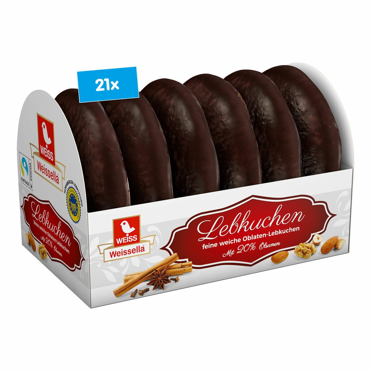 Bild 1 von Weiss Weissella Oblatenlebkuchen 200 g, 21er Pack