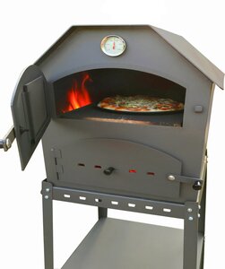 acerto® Profi Pizzaofen für den Garten - 64x63x68 cm mit Gestell