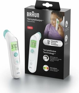 Braun Fieberthermometer »TempleSwipe™ Stirn-Thermometer BST200WE«, Kinische Genauigkeit, für alle Altersgruppen