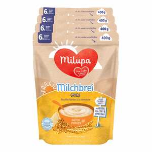 Milupa Guten Morgen Milchbrei Grieß 400 g, 4er Pack