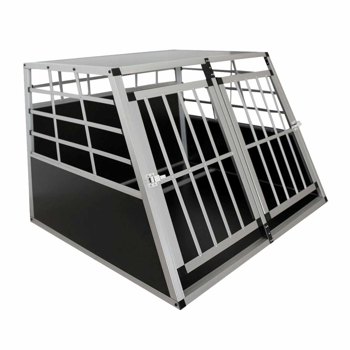 Bild 1 von Juskys Alu Hundetransportbox XL - 96×91×70 cm verschließbar & pflegeleicht - Hundebox für Hunde