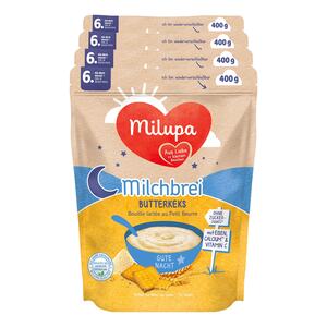 Milupa Gute Nacht Milchbrei Butterkeks 400 g, 4er Pack