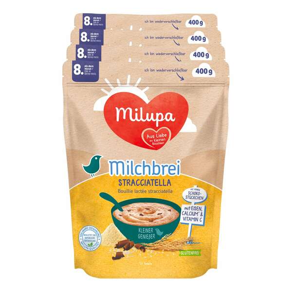 Bild 1 von Milupa Kleiner Genießer Milchbrei Stracciatella 400 g, 4er Pack