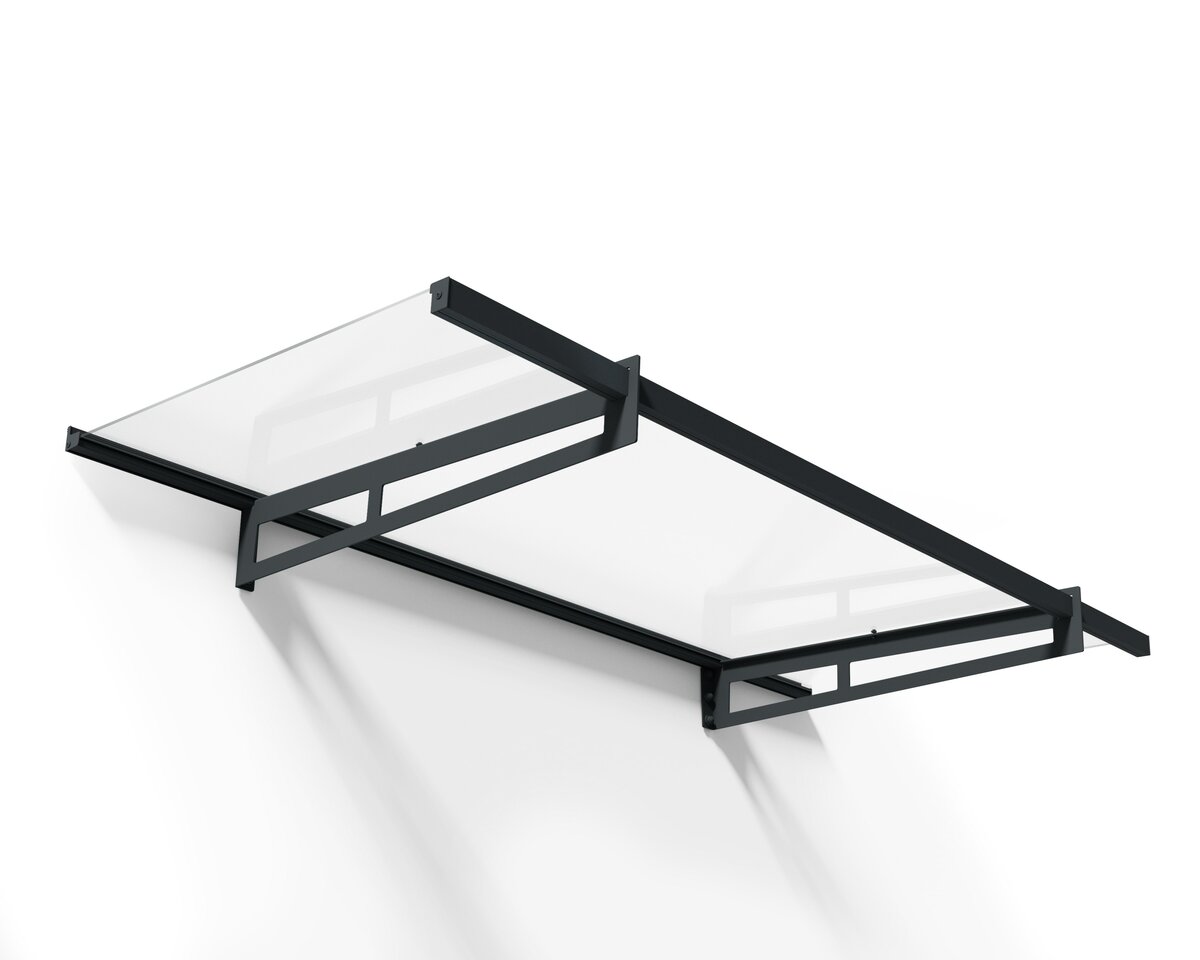 Bild 1 von Palram Canopia Bremen Vordach, anthrazit, klar 205 x93,5 x 19 in cm (LxBxH)