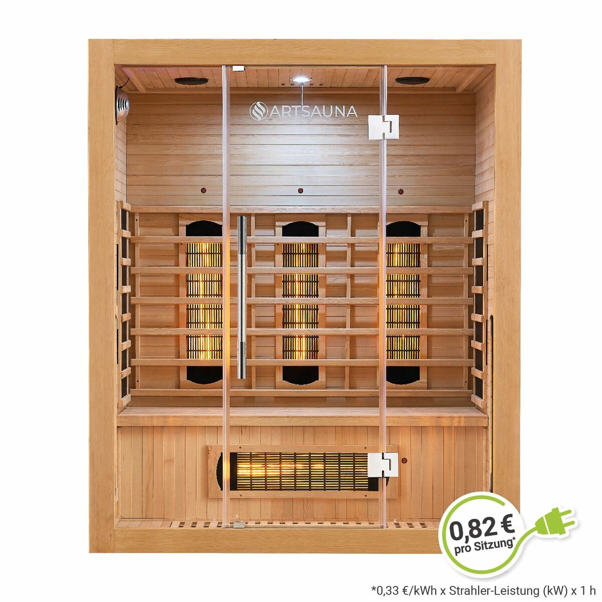 Bild 1 von Artsauna Infrarotkabine Kiruna160 Dual Technologie – 6 Vollspektrumstrahler & 3 Flächenstrahler