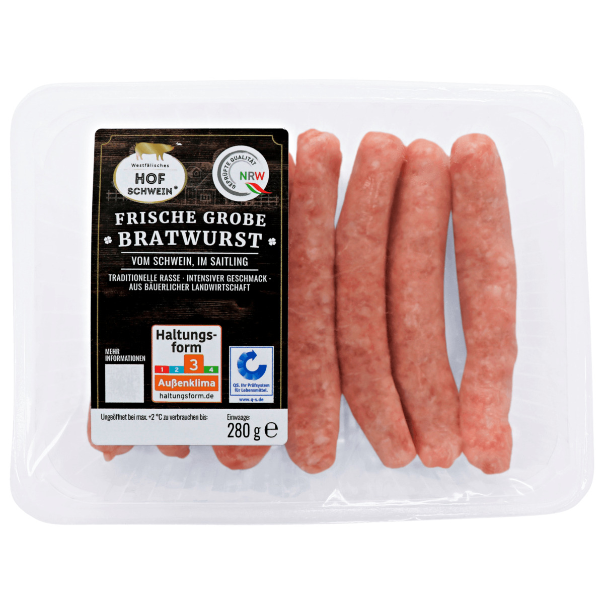 Bild 1 von Hofschwein Bratwurst grob 280g