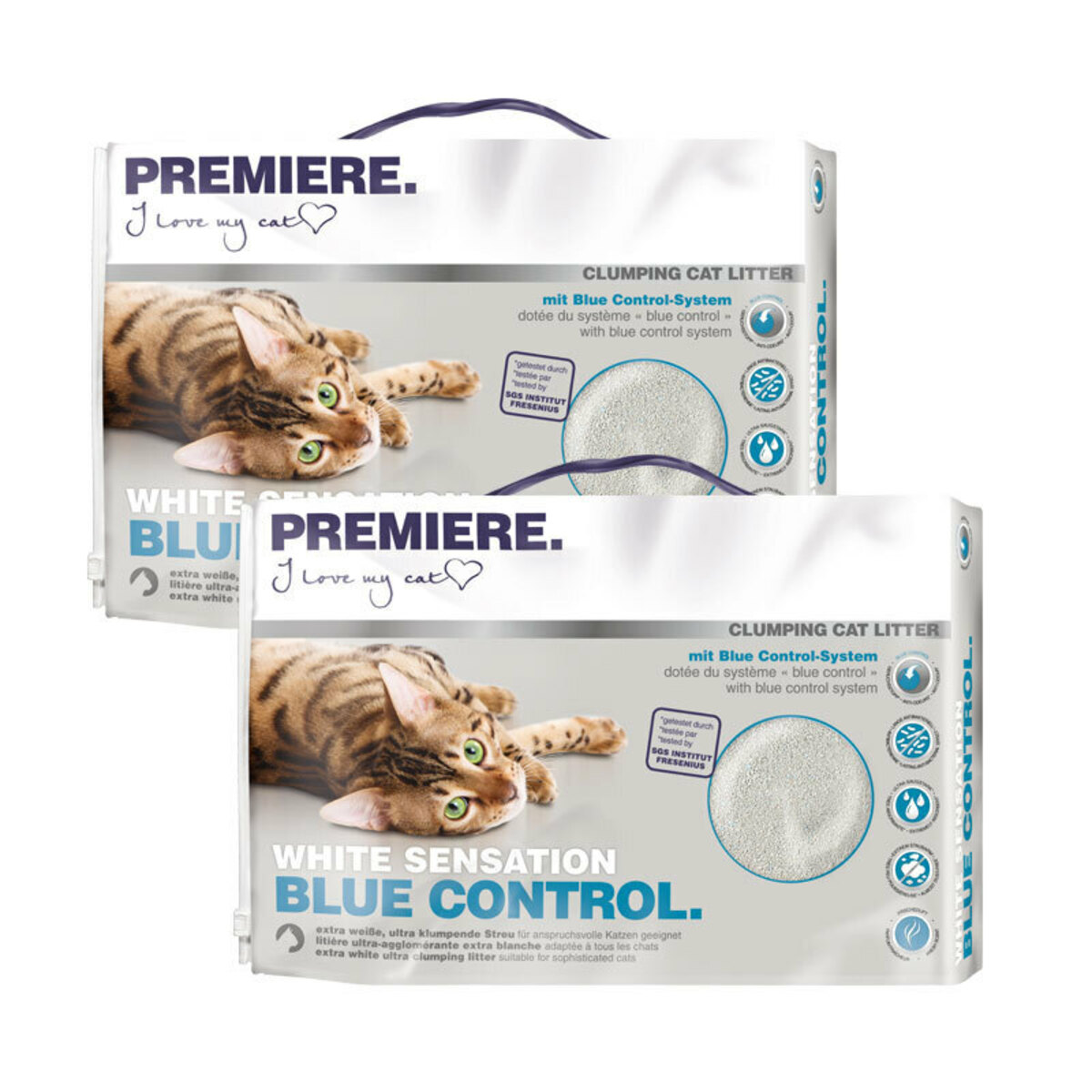 Bild 1 von PREMIERE White Sensation blue control, Klumpstreu 2x12 l