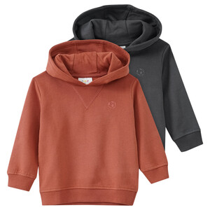2 Jungen Hoodies mit Fußball-Stickerei