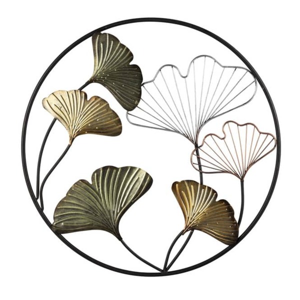 Bild 1 von Wandbild - Gingkobl&auml;tter - aus Metall - ca. 60,5 x 1,5 x 60,5 cm
