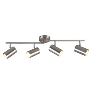 Deckenstrahler Robert, 4er-Spot, nickel matt/chrom