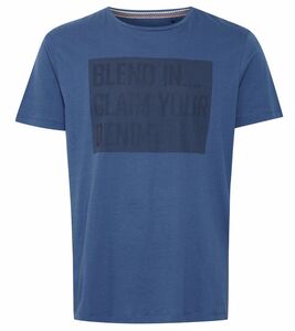 BLEND Tee Herren Sommer-Shirt mit Print nachhaltiges Baumwoll-T-Shirt 20712787 194026 Blau