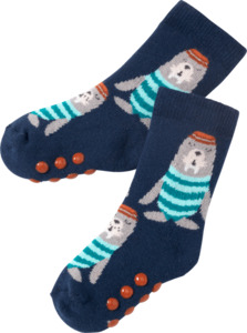 PUSBLU Kinder ABS Socken, Gr. 23/26, mit Baumwolle, blau