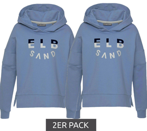 2er Pack ELBSAND Jörna Sweatshirt Damen Hoodie mit Print Kapuzen-Pullover 83220651 Blau