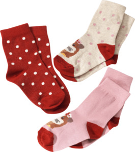 PUSBLU Kinder Socken, Gr. 19/21, mit Baumwolle, rot, rosa
