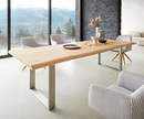 Bild 1 von Esstisch Edge 260x100 Eiche Natur Edelstahl Schmal Live-Edge