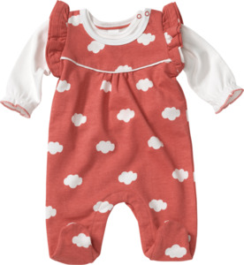 PUSBLU Baby Set, Gr. 50, aus Baumwolle, rot, weiß