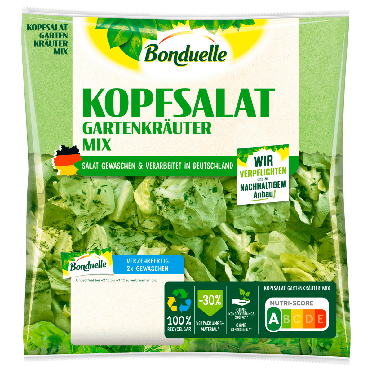 Bild 1 von Bonduelle Kopfsalat mit Gartenkräutern 175g