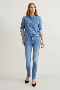 C&A Slim Jeans-Mid Waist-Shaping Jeans-LYCRA®, Blau, Größe: 50