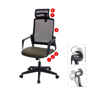 Bürostuhl MCW-J52, Drehstuhl Schreibtischstuhl, ergonomisch Kopfstütze, Kunstleder ~ olivgrün