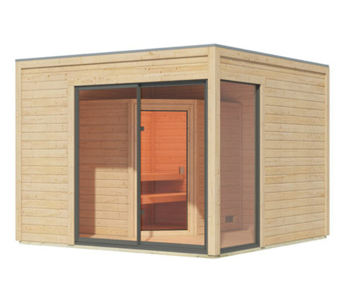Bild 1 von Karibu Saunahaus »Linda Holzofen«, naturfarben