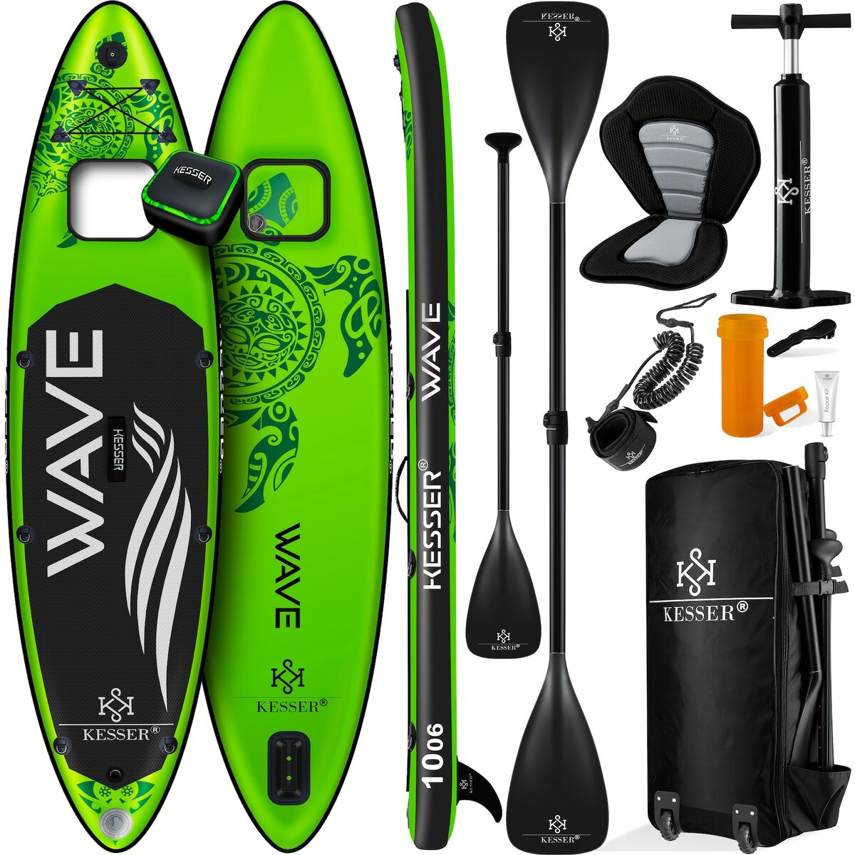 Bild 1 von KESSER® SUP Board Aufblasbar Set mit Sichtfenster Stand Up Paddle Board Premium Surfboard Wassersport   6 Zoll Dick    Komplettes Zubehör   130kg