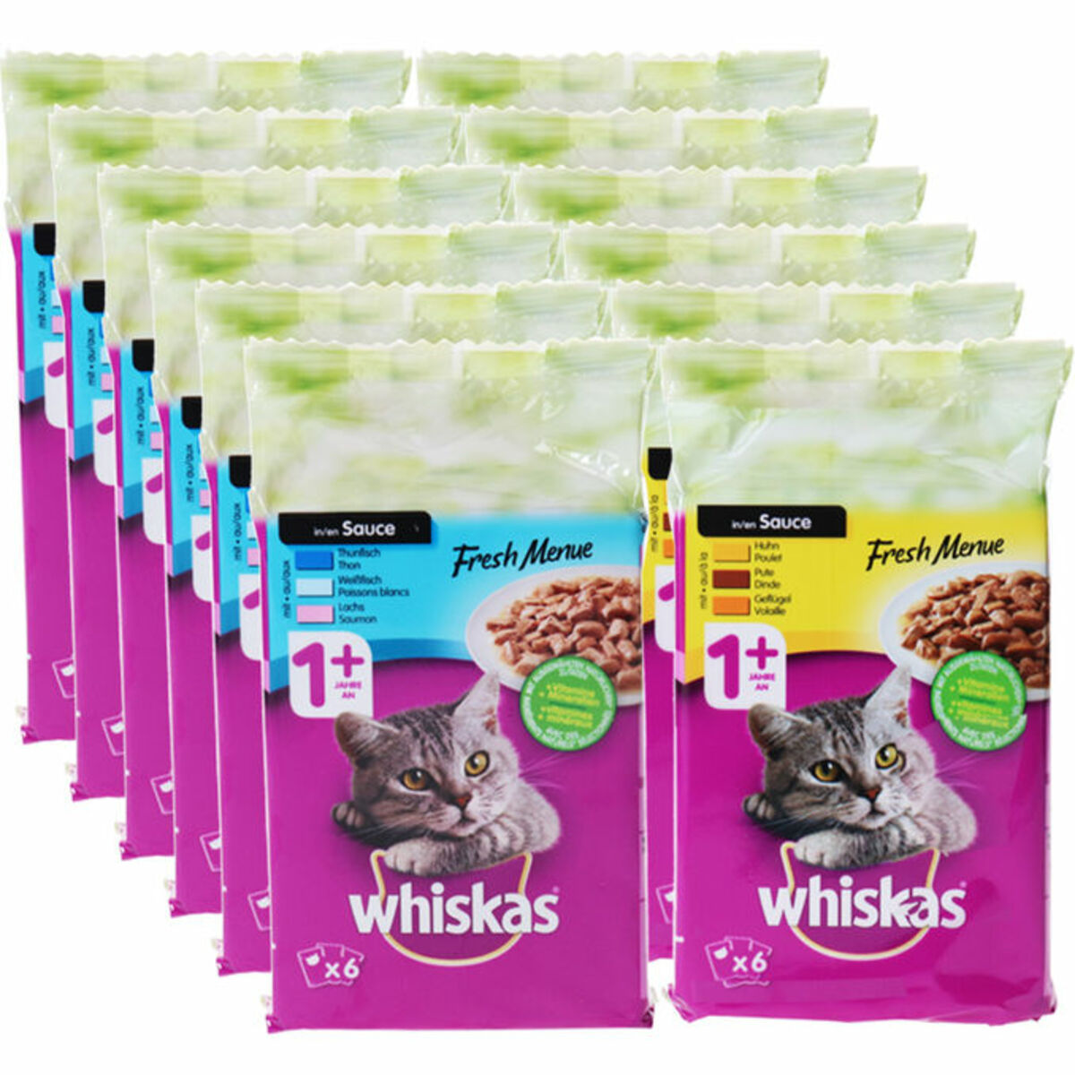 Bild 1 von Whiskas Nassfutter in Sauce für Katzen, 72er Pack