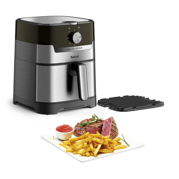 Bild 1 von TEFAL EY501D Easy Fry & Grill Classic+ Heißluftfritteuse/Grill 1550 Watt Edelstahl/Schwarz