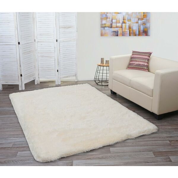 Bild 1 von Teppich MCW-F69, Shaggy Läufer Hochflor Langflor, Stoff/Textil flauschig weich 230x160cm ~ creme