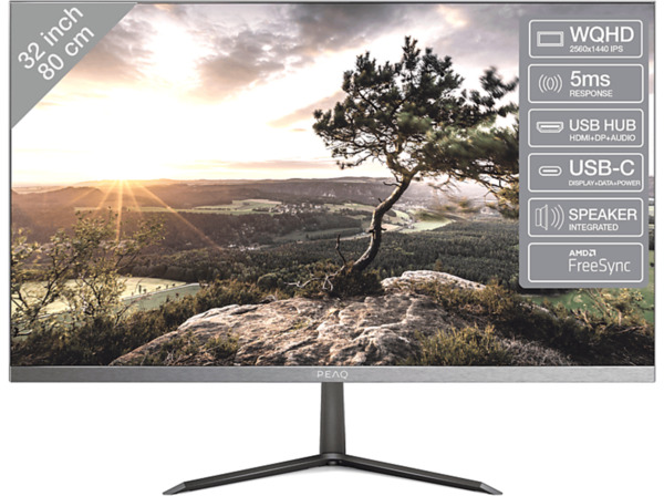 Bild 1 von PEAQ PMO S323-IQSC 32 Zoll WQHD Slim Monitor (5 ms Reaktionszeit, 75 Hz)