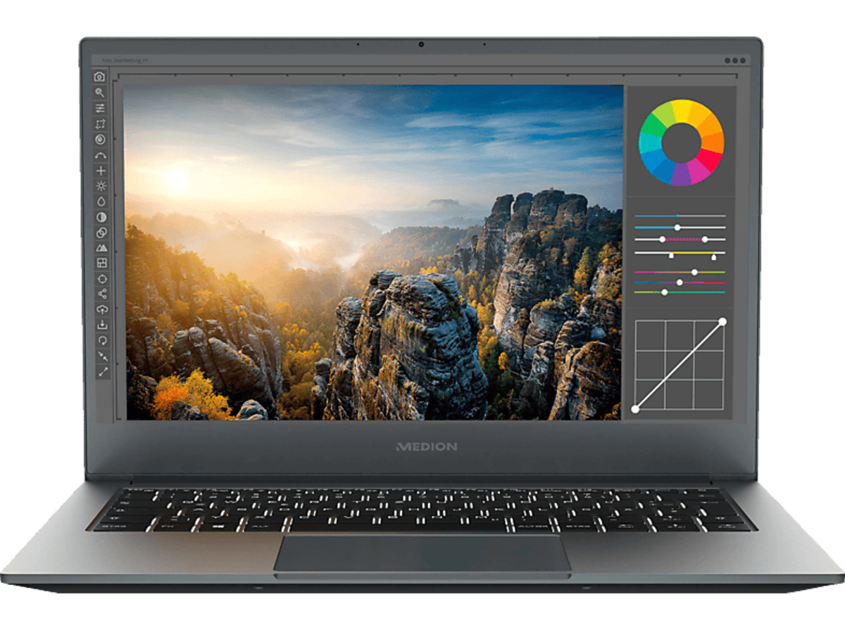 Bild 1 von MEDION AKOYA® S14409, Creator Notebook mit 15,6 Zoll Display, Intel® Core™ i5 Prozessor, 16 GB RAM, 512 SSD, Intel Iris Xe Grafik, Titan Grey