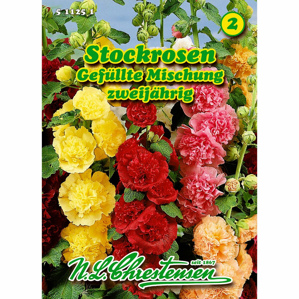 Bild 1 von Alcea rosea, Stockrosen, Gefüllte Mischung