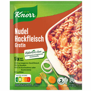 Knorr 5 x Nudel-Hackfleischgratin