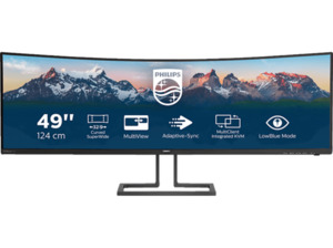 PHILIPS 498P9Z 48,8 Zoll 2K UltraWide QHD Gaming Monitor (4 ms Reaktionszeit, 165 Hz DisplayPort, 75 HDMI)