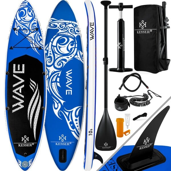 Bild 1 von KESSER® Aufblasbares SUP Board Set Stand Up Paddle Board Premium Surfboard Wassersport   6 Zoll Dick    Komplettes Zubehör   130kg