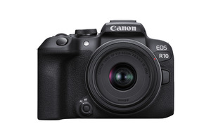 CANON EOS R10 Kit + RF-S 18-45mm STM Systemkamera mit Objektiv 18 - 45 mm , 7,5 cm Display Touchscreen, WLAN
