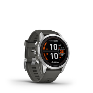 GARMIN FENIX 7 S PRO SOLAR Smartwatch Silikon, 108-182 mm, Graphit/Edelstahl