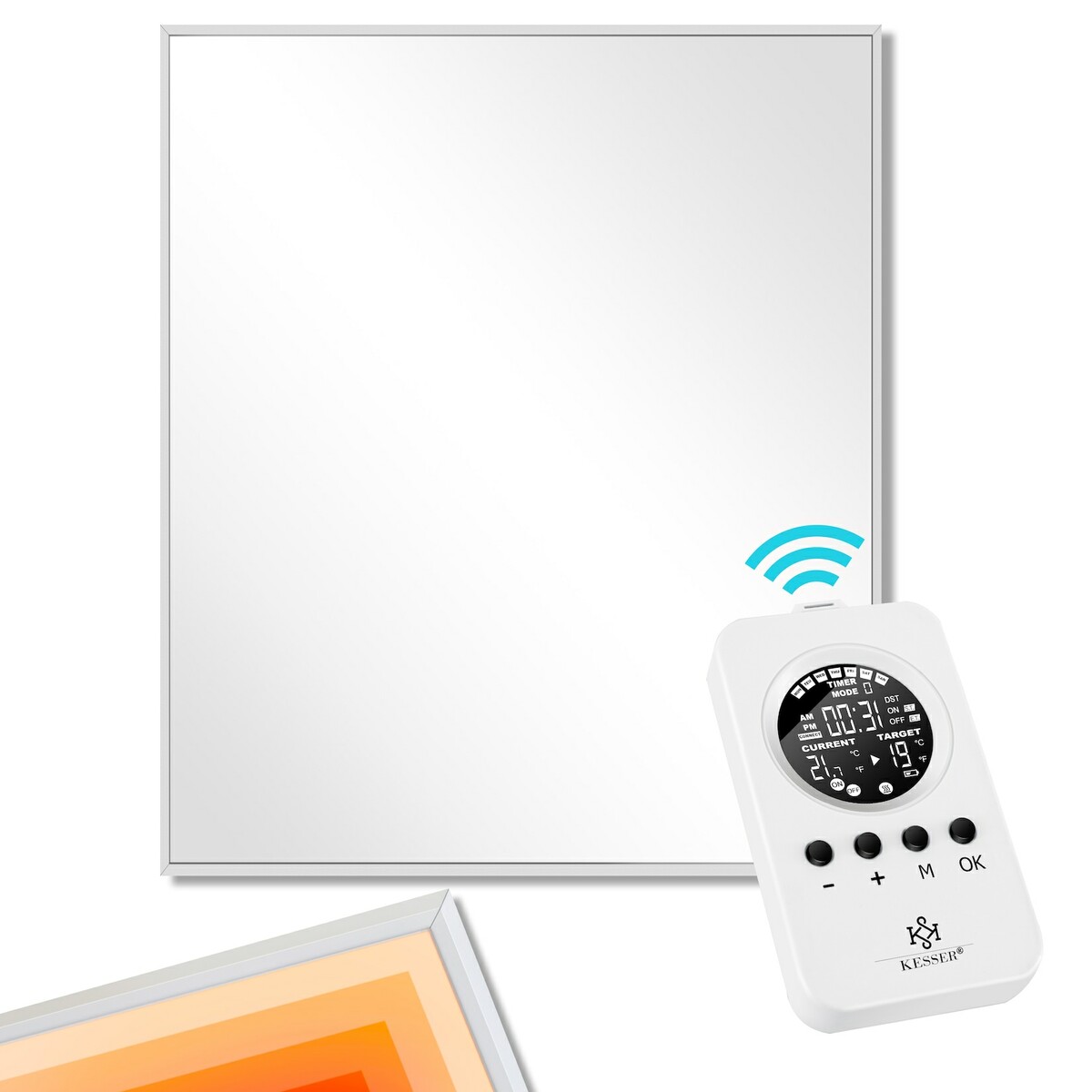 Bild 1 von KESSER® Infrarotheizung Mit Thermostat Infrarotheizkörper Elektroheizung Infrarot Heizung Wandheizung - 28 unterschiedliche Routineprogramme , Heizkörper Heizpaneel