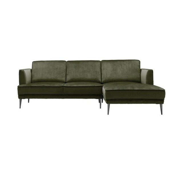 Bild 1 von Ecksofa CHARLESTON oliv - Samtbezug - Ausführung rechts - Breite 232 cm - Höhe 82 cm - Tiefe 151 cm - Grün