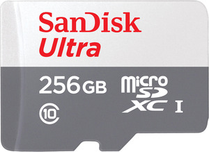 SANDISK Ultra UHS-I mit Adapter für Tablets, Micro-SDXC Speicherkarte, 256 GB, 120 MB/s
