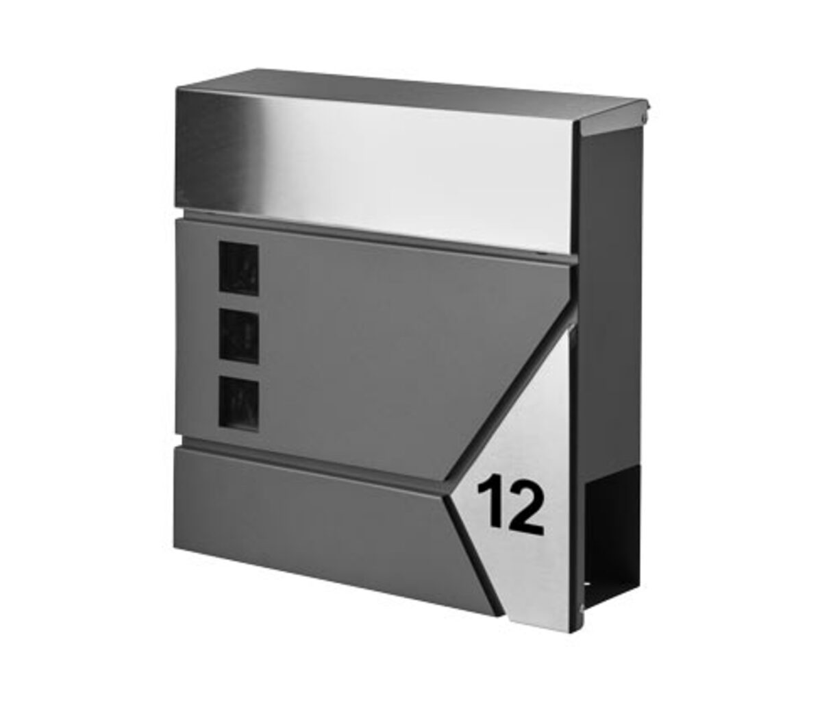 Bild 1 von Briefkasten mit Zeitungsfach, edelstahlfarben-anthrazit
