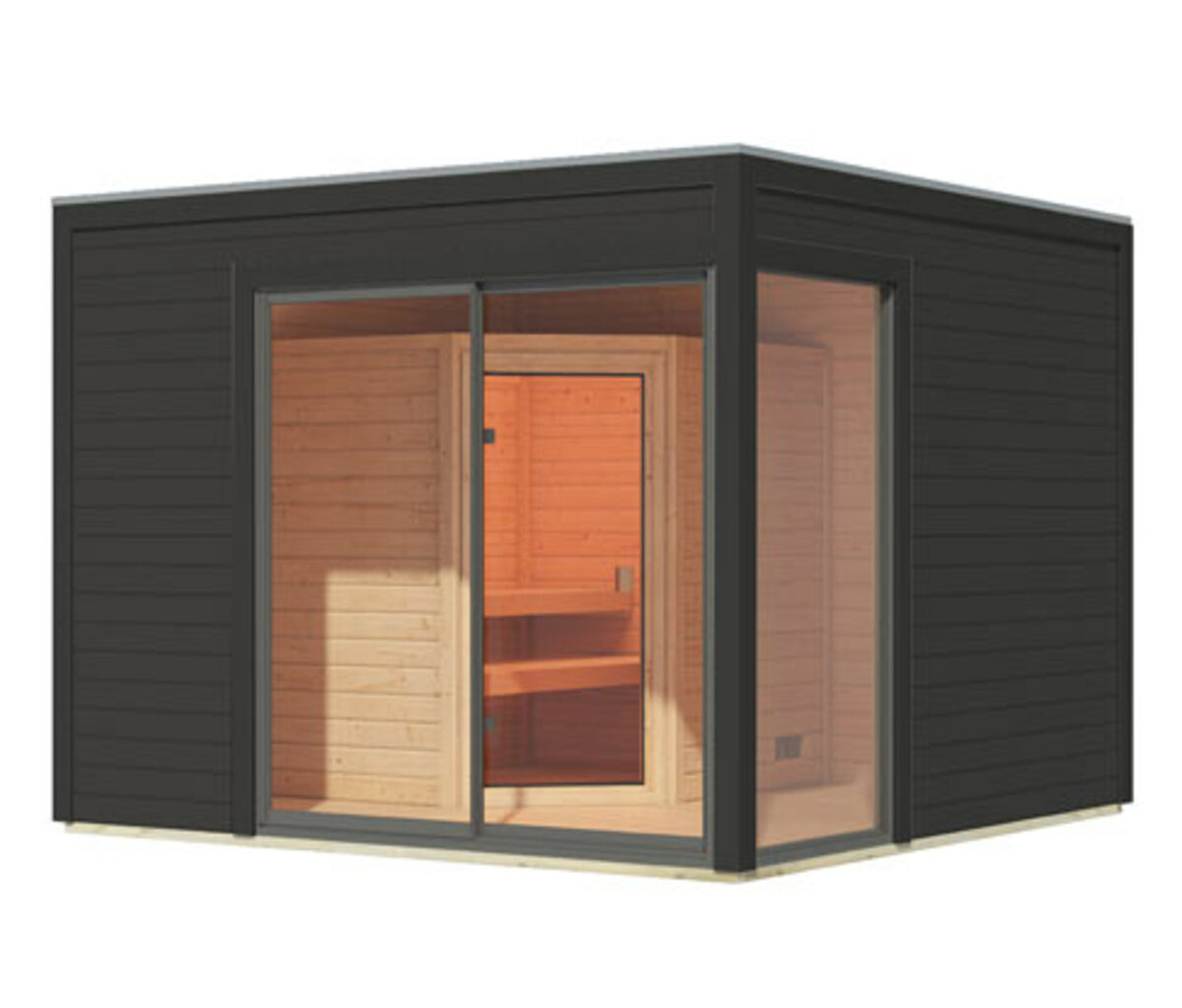 Bild 1 von Karibu Saunahaus »Linda Bio«, anthrazit