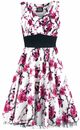 Bild 1 von H&R London - Rockabilly Kleid knielang - Pink Floral Dress - XS bis XXL - für Damen - Größe L - weiß/pink
