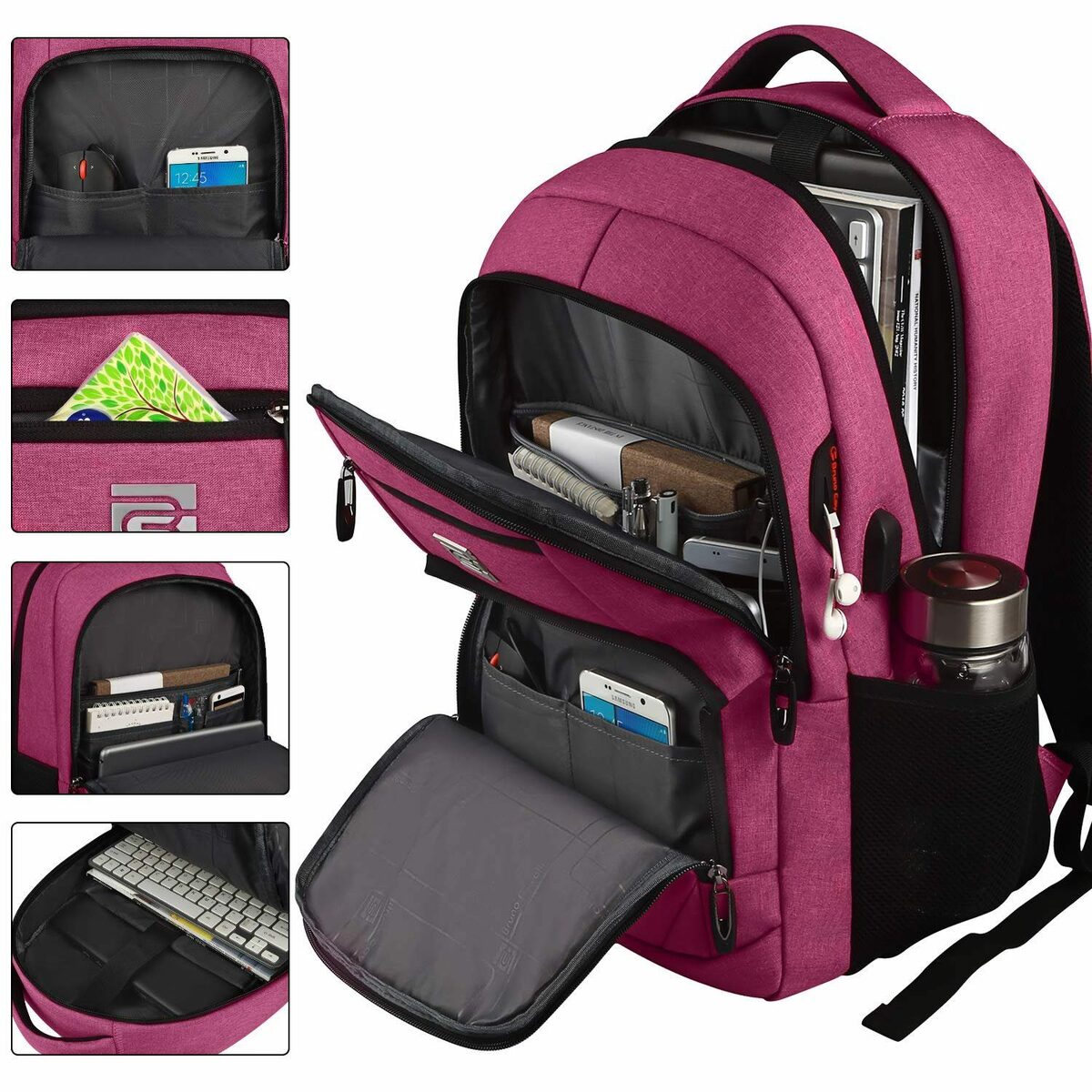 Bild 1 von REDOM Laptoprucksack Laptop Rucksack Rucksäcke Schulrucksack Wasserbeständig Laptoptasche (Laptop Notebook Tasche Schule Uni Rucksack, mit USB-Lade-Anschluss, Anti-Diebstahl, Backpack mit Lapt