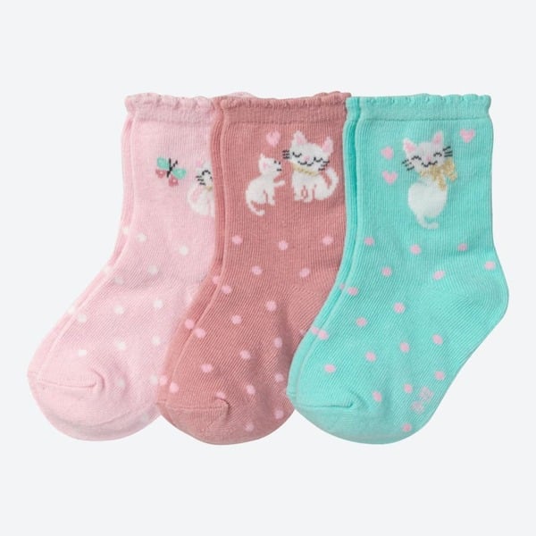 Bild 1 von Baby-Mädchen-Socken mit Baumwolle, 3er-Pack